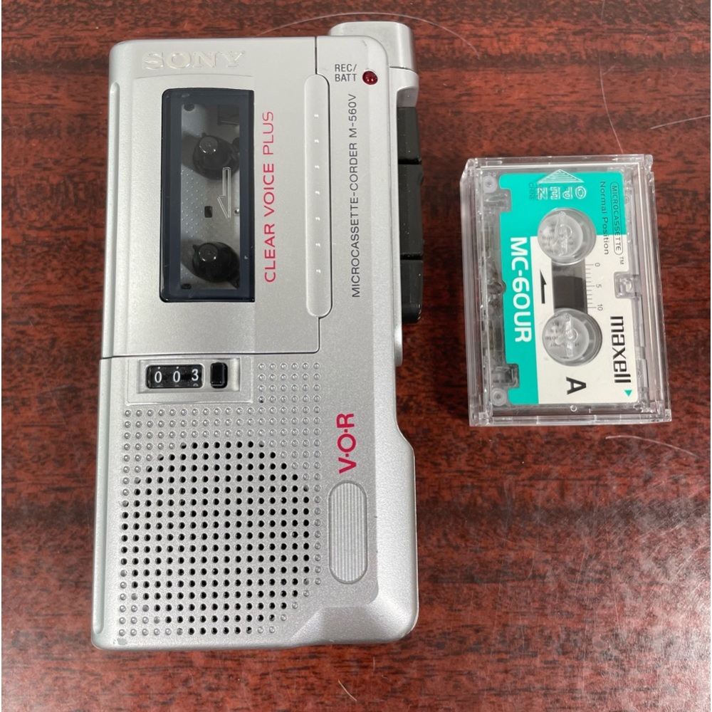 👛SOLD  Sony Pressman M-560V Cassette Voice Recorder 1 cassette Tested Works
